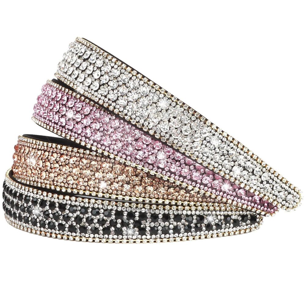 7665 4 Pack Rhinestone Headbands Fashion Glitter Sparkly Diamond Headbands